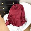 Весна 2025 французский женский нишевый дизайн чувство нерегулярный широкий слишком благородный изысканный рубашка топ