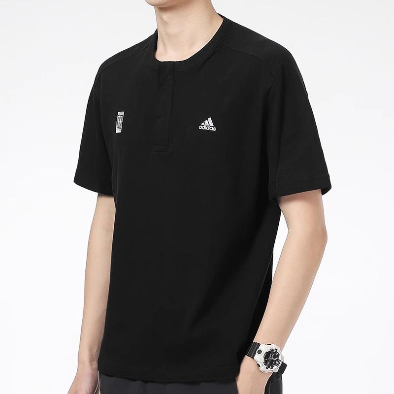 adidas Wj T Henly Sports Casual Short Sleeve Black Men's GP1816