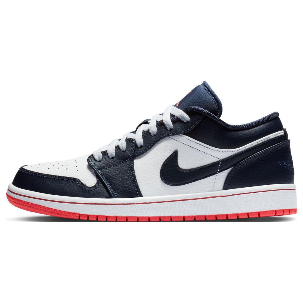 Air Jordan 1 Retro Low Obsidian Ember Unisex Sneakers Blue Ember-Glow-White 553558-481