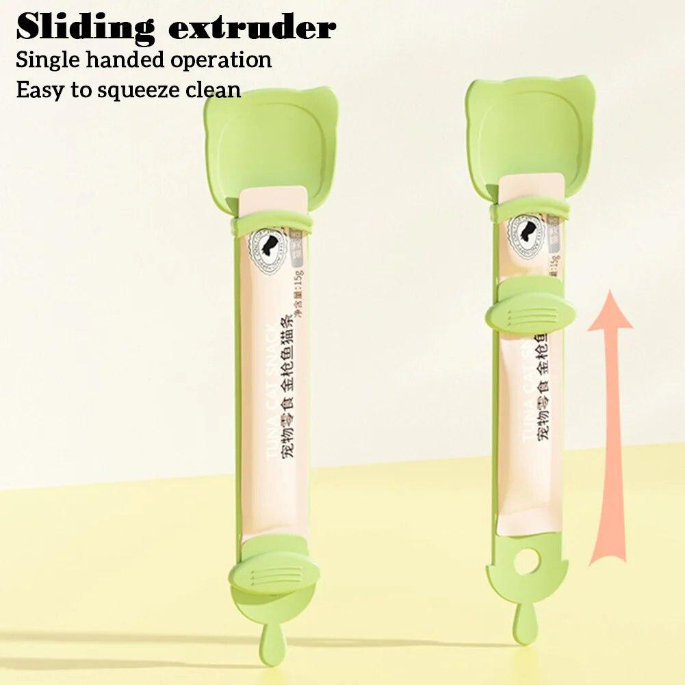 Cat Food Strip Squeezer Spoon Long Handle Cat Strip Feeder Meat Cat Stripe Squeezer For Pet Cat Food Supplies