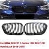 Front Bumper Kidney Racing Grille For BMW F20 F21 1-Series 118i 120i 125i Hatchback 2015-2018 Glossy Black Double Line Grill