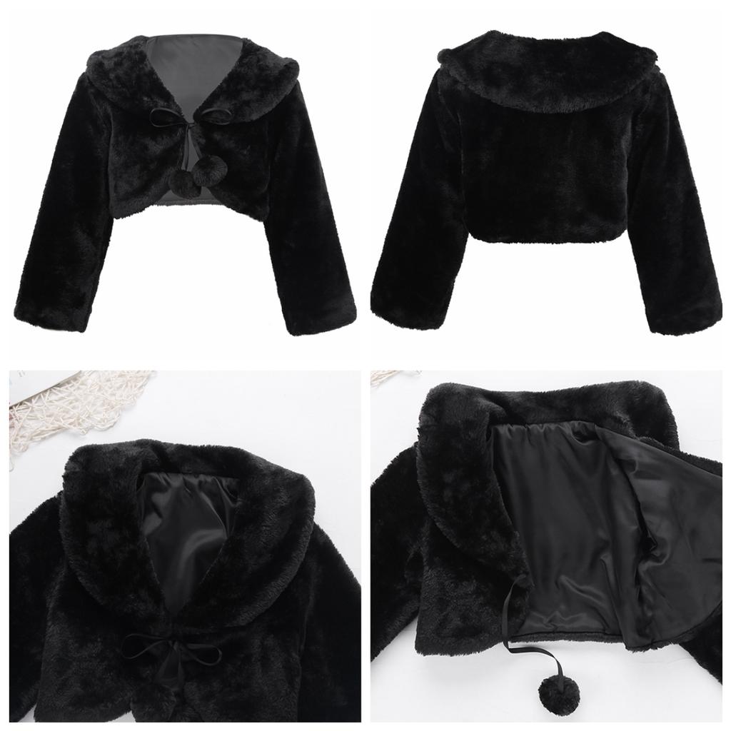 Накидка-накидка принцессы из искусственного меха для маленьких девочек, куртка-болеро для свадьбы, подружки невесты, дня рождения