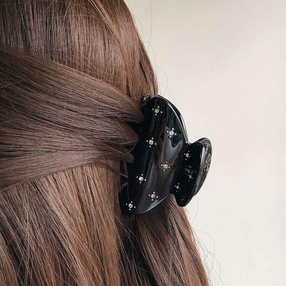 Semicircle Hair Accessory Rhinestone Girls Hair Claw Hair Clip Korean Style Shark Clip Headwear