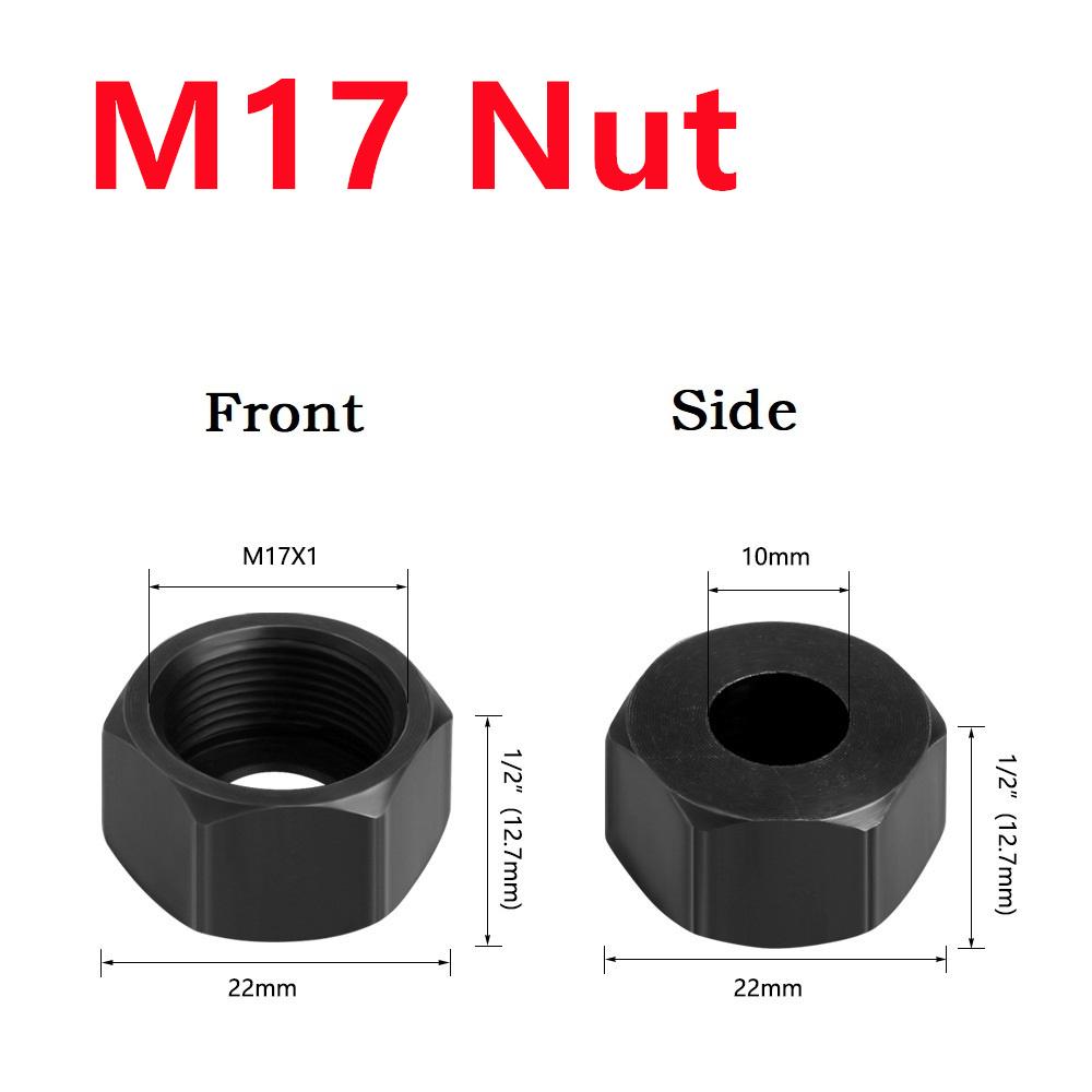 Адаптер цангового патрона M17 6/6.35/8мм Аксессуары для гравировально-фрезерной машины, электрического фрезера, фрезера по дереву, фрезерного инструмента