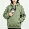 Womens Hooded Fleece Pet Carrier Sweatshirt Loose Fit Long Sleeve Streetwear Winter