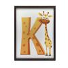 Żyrafa Z Literką K - Radosny Plakat Dla Dzieci Żyrafa Z Literką K - Radosny Plakat Dla Dzieci, 70X100 Cm, Rama Drewniana Ciemny Brąz, Papier Matowy 23