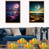 2 Pack 5D Night Moon Diamond Painting Kit,DIY Diamond Rhinestone Painting Kits for Adults and Beginner Diamond Arts Craft Home Decoration Gift