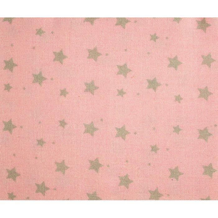 MégaCréa DIY - Coupon de tissu DIY - Etoile rose et taupe 50 x 140 cm