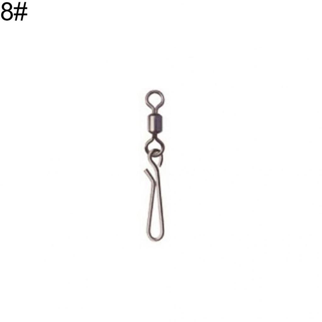 50Pcs/Set Rolling Swivel with Hanging Snap Fishing Tackle Fishhooks Connector