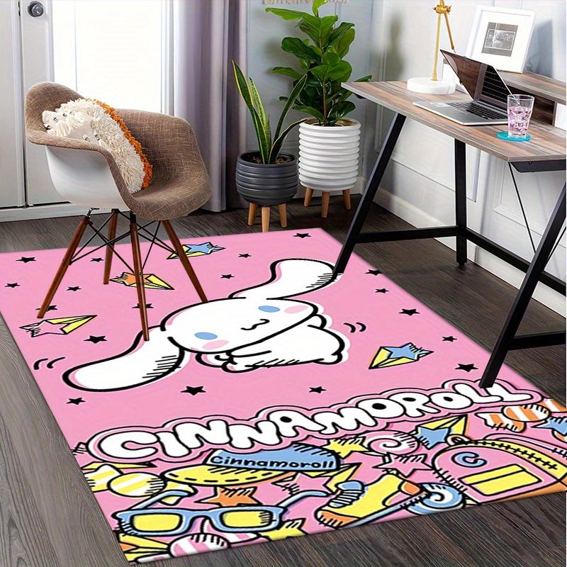 Office Rug Cinnamoroll, Cute Anti-Slip Rug, Machine Washable for Living Room, Bedroom, Office, Multiple Sizes, Bedroom Mat, Decorative Mat, Durable Ma