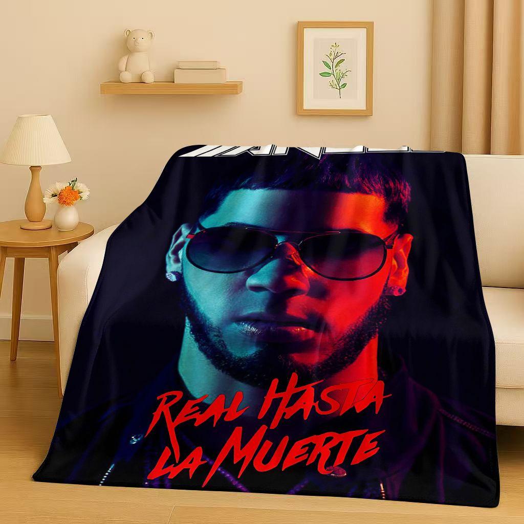3D Плед из фланели с изображением рэпера Anuel AA Real Hasta La Muerte, Ультрамягкий теплый плюшевый плед для дома, спальни, кровати, дивана, Покрытие для детей, пикника