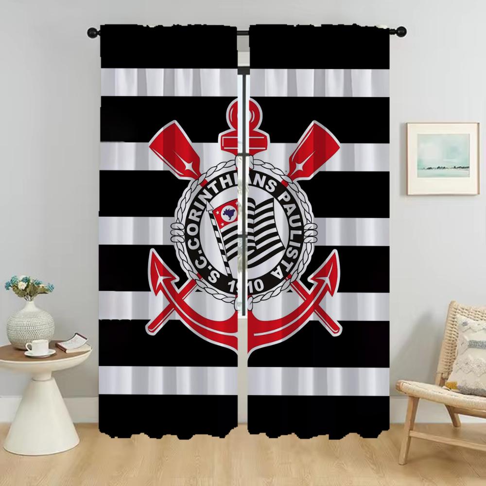 Corinthians Blackout Curtain for Room 2 Panel Halloween Decoration Anti-mosquito Curtains 2 Pieces Home Interior Curtains Shades