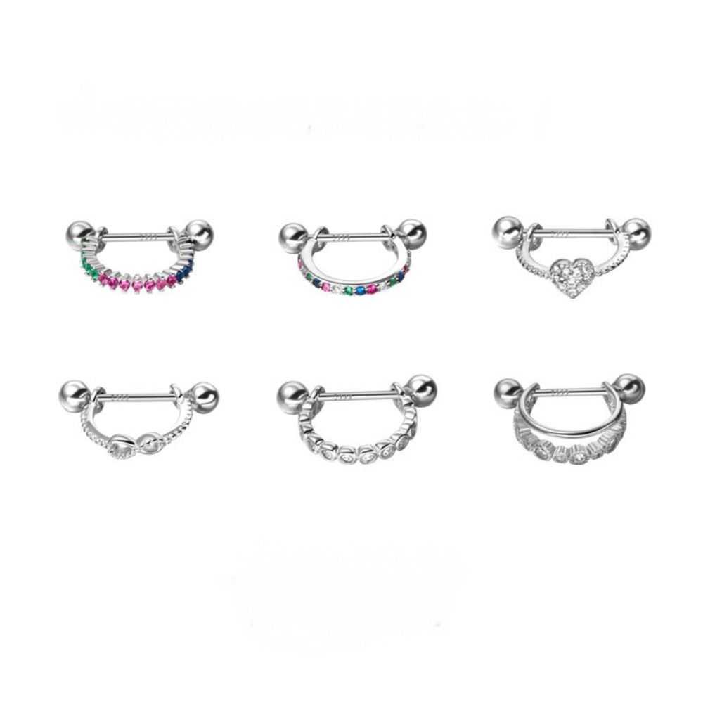 Ювелирные изделия для пирсинга Серьги для пирсинга Серьги серебряного цвета Хрящевая спираль Серьги с винтом Серьги CZ