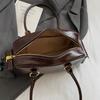 Retro Fashion Suede Shoulder Bag Multiple Pockets Motorcycle Crossbody Bag Underarm Bag Large Capacity Commuter Bag New Handbag