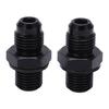 1Pair 6AN‑1 4NPS Transmission Oil Cooler Adapter Fitting Aluminium Alloy Rustproof BlackShort Type