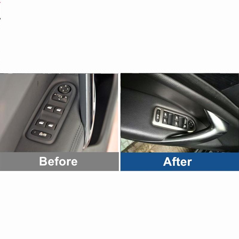 Аксессуары для Peugeot 508 Citroen C5, 4 шт./лот, салон автомобиля, передняя + задняя дверь, стеклоподъемник, панель, чехол, отделка, украшение