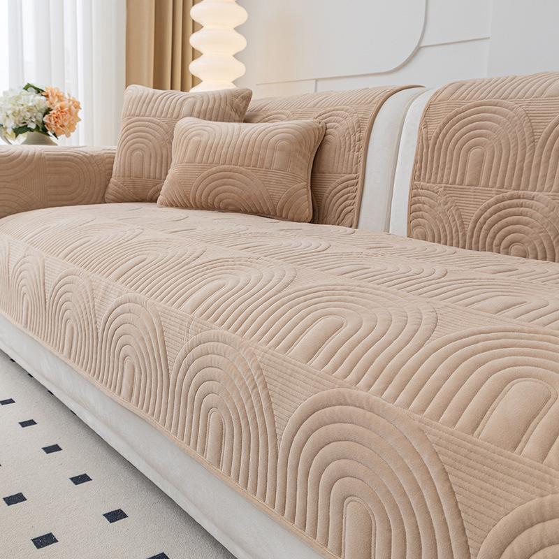 Soft Plush Sofa Cushion Universal Non-Slip Cover All Seasons Use Winter Warm Towel Mat for Living Room