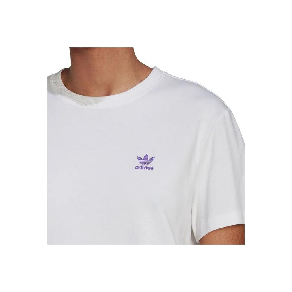 Adidas Оригинальное однотонное платье с логотипом и круглым вырезом, коротким рукавом, женское платье белого цвета HL6613