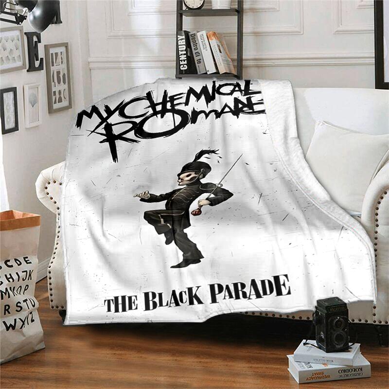 1pc Blanket My Chemical Romance The Black Parade Print Design, Lightweight Blanket for Sofa, Bed- Soft &Warm, Gift for All Seasons like Christmas, Hal