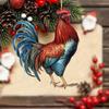 Cartoon Rooster Acrylic Pendant Cute Christmas Tree Hanging Ornament Adorable Xmas Decoration for Cock Lovers Funny Holiday Gift