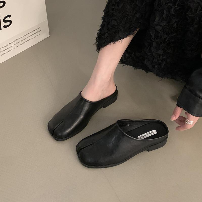 Мода Bailamos Женские тапочки с раздельным пальцем, круглым носком, неглубокие, ленивые лодочки, мюли с ремешком на пятке, обувь таби ниндзя, слипоны, мягкие лоферы, женские