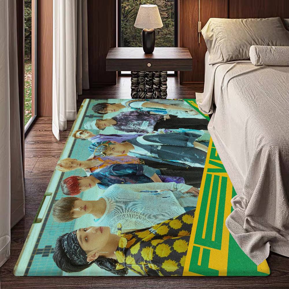 KPOP Hot A-ateez Room Mats Anti-slip Absorb Water Long Strip Cushion Bedroon Mat Household Carpets