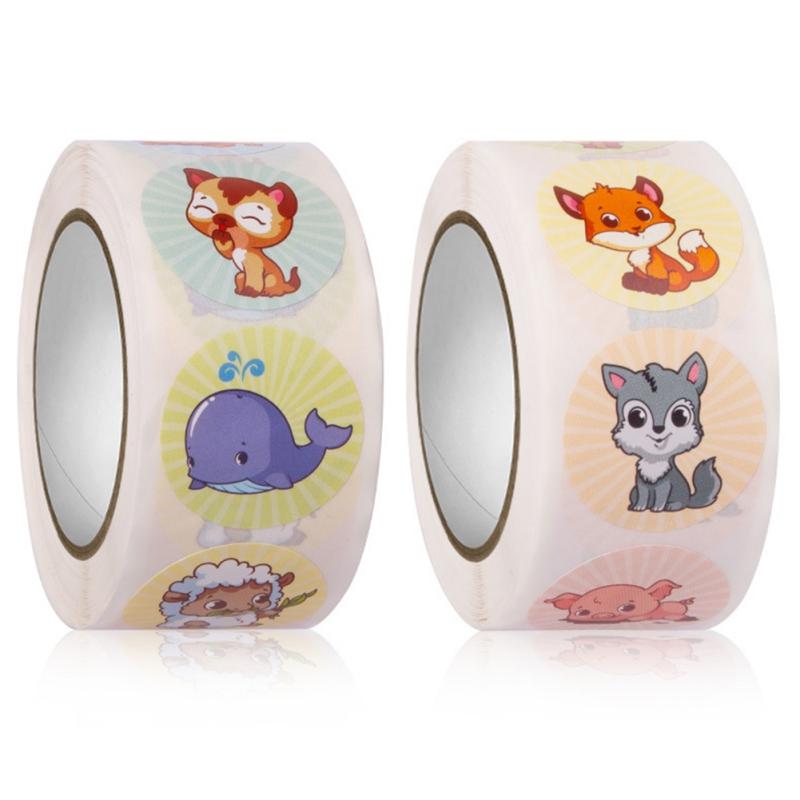 500 наклеек с милыми мультяшными животными, детские поощрительные наклейки