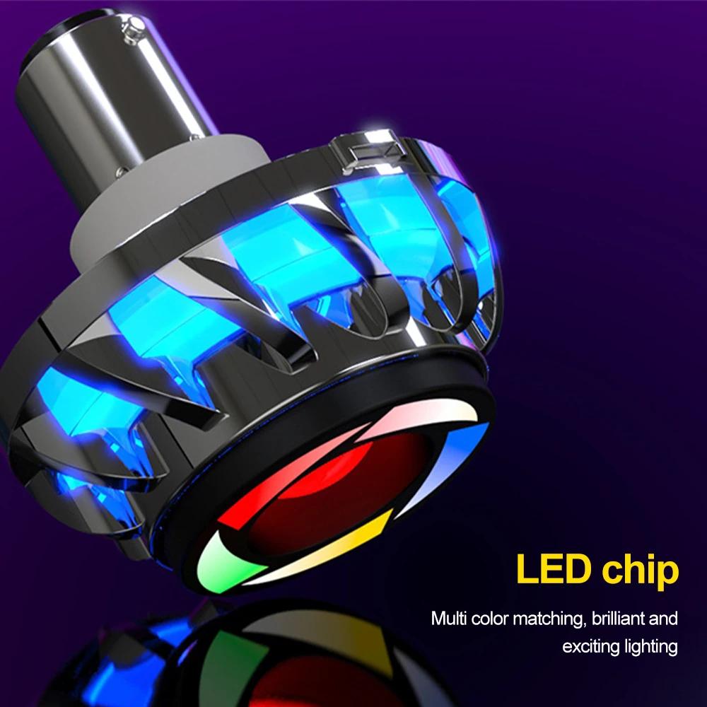 1 шт. светодиодные фары Angel Eye для мотоцикла, противотуманные фары RGB, мигающие лампы Devil's Eye, задние фонари, стоп-сигналы, аксессуары для мотоциклов