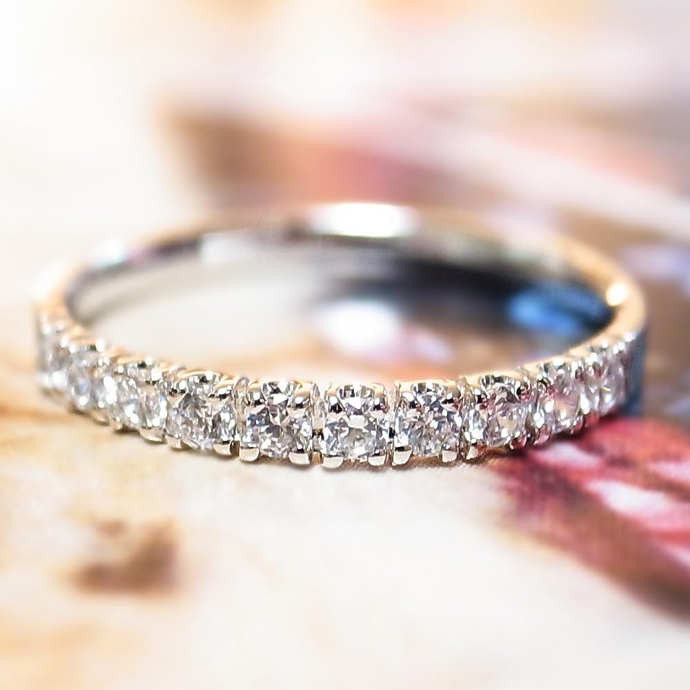 K18 K10 Natural Diamond Half Eternity Various Sweet Diamond 18K 10K 10th Anniversary April Quality Guarantee Yellow [MeeRise] [Special Sample] Ring,