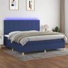 VidaXL Slat Bed Base with Mattress and LEDs, Upholstered Bed with Headboard, Double Bed, Adult Bedroom Bed, 3135467