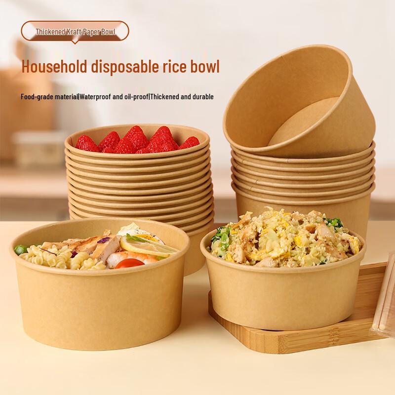 Disposable Sugarcane Pulp Bowl & Chopstick Set with Lid (100 Sets)