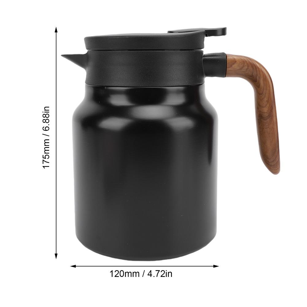 Stainless Steel Vacuum Insulated Tea Pot 1000ml Capacity Thermal Beverage Pitcher Office Use