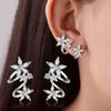 1pcs Ear Cuff Earrings Non-piercing Luxury Rhinestone Flower Cuff Ear Clip Earring For Women Trendy Simple Y2K Jewelry Accessories
