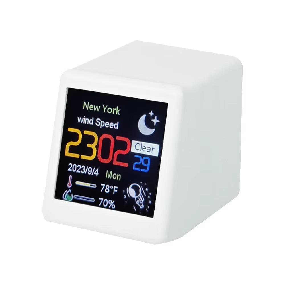 Small Portable Smart Wifi Weather Station Display Weather Temperature Humidity Time mini Alarm Clock Desktop Decoration2