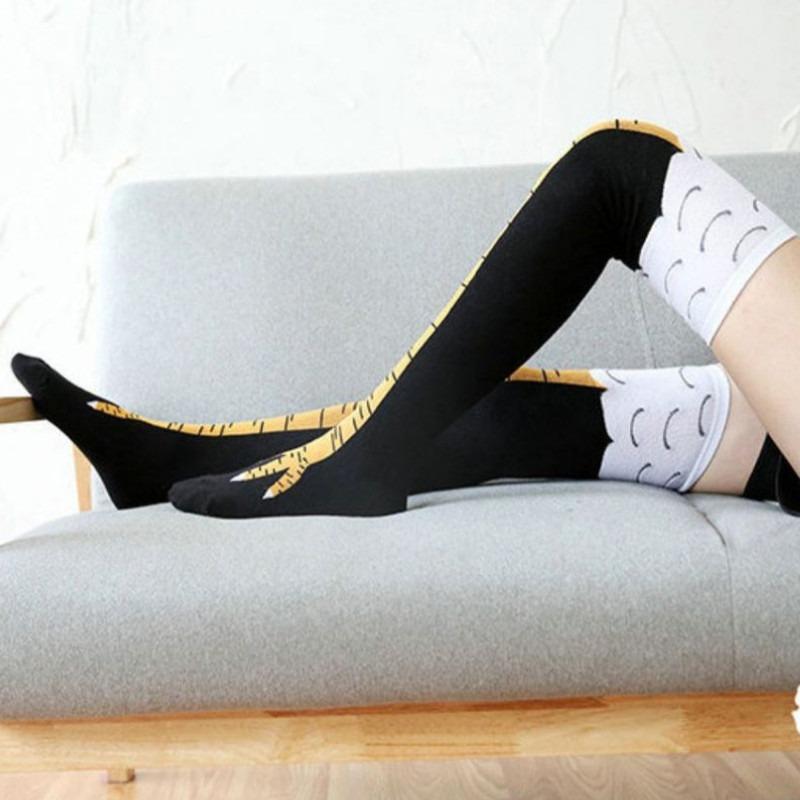 Носки с куриными лапами, носки выше колена, выглядят стройнящими, забавные, для дома, фитнеса, косплея, Лолита, JK, чулки