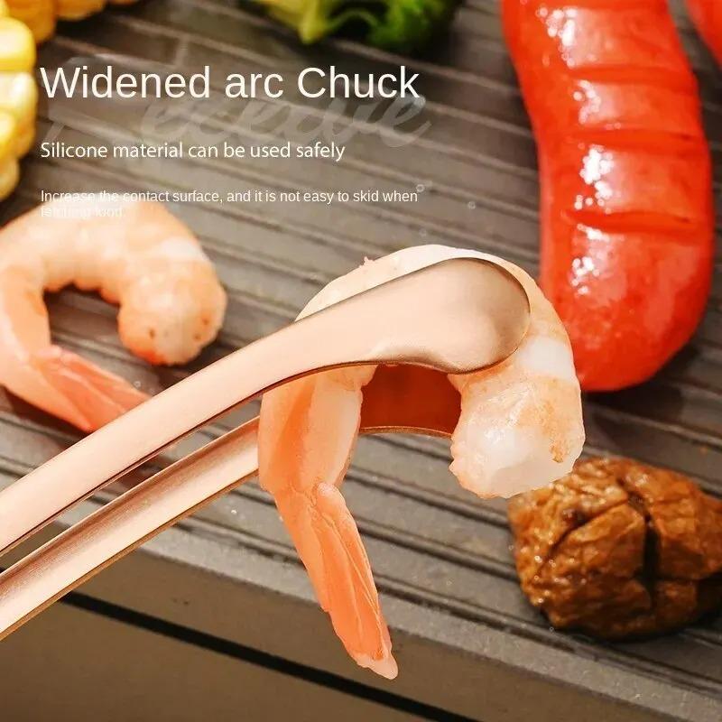 Щипцы для барбекю - Жаростойкий нескользящий зажим для еды для барбекю, Инструмент для гриля из нержавеющей стали для стейка/выпечки/кемпинга