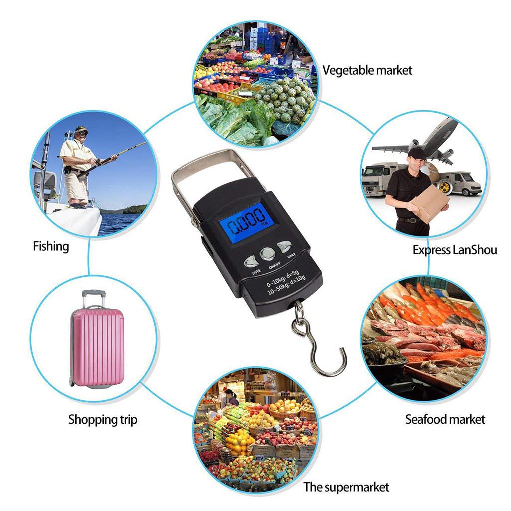 Digital Scales Luggage Scale Load 50kg-10g LCD Mini Protable Pocket Fishing Scale Electronic Hanging