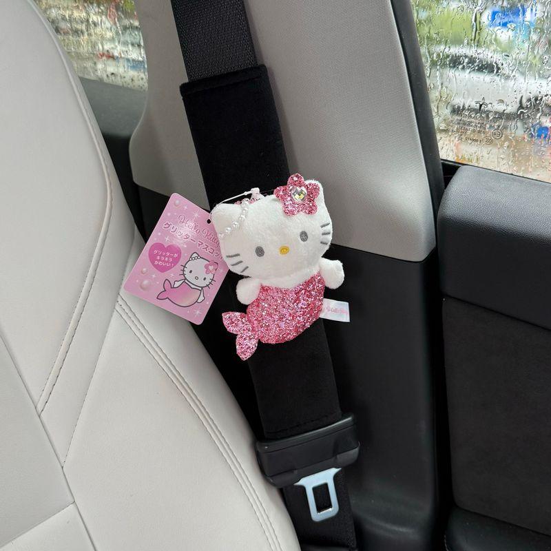 Original Glitter Mermaid Kt Plush Doll Car Seat Belt Shoulder Cover Car Interior Cartoon Doll New Car