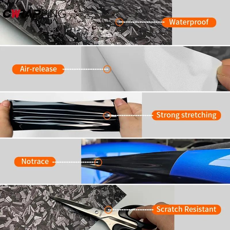 Body Wrap Film Bubble-free Forging Carbon Vinyl Personalized Decorative Stickers Suitable for Laptop Motorcycle Car Color Change