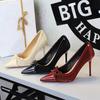 Fashion European American Style Banquet Silk Threaded Heels High Heels Women's Temperament Bow Pointed Toe Shallow Mouth Single Shoes