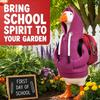 7 Inch Porch Goose Outfit Back to School Theme Printed Dress with Hat Schoolbag Pencil for Student Garden Yard Patio Lawn Decor