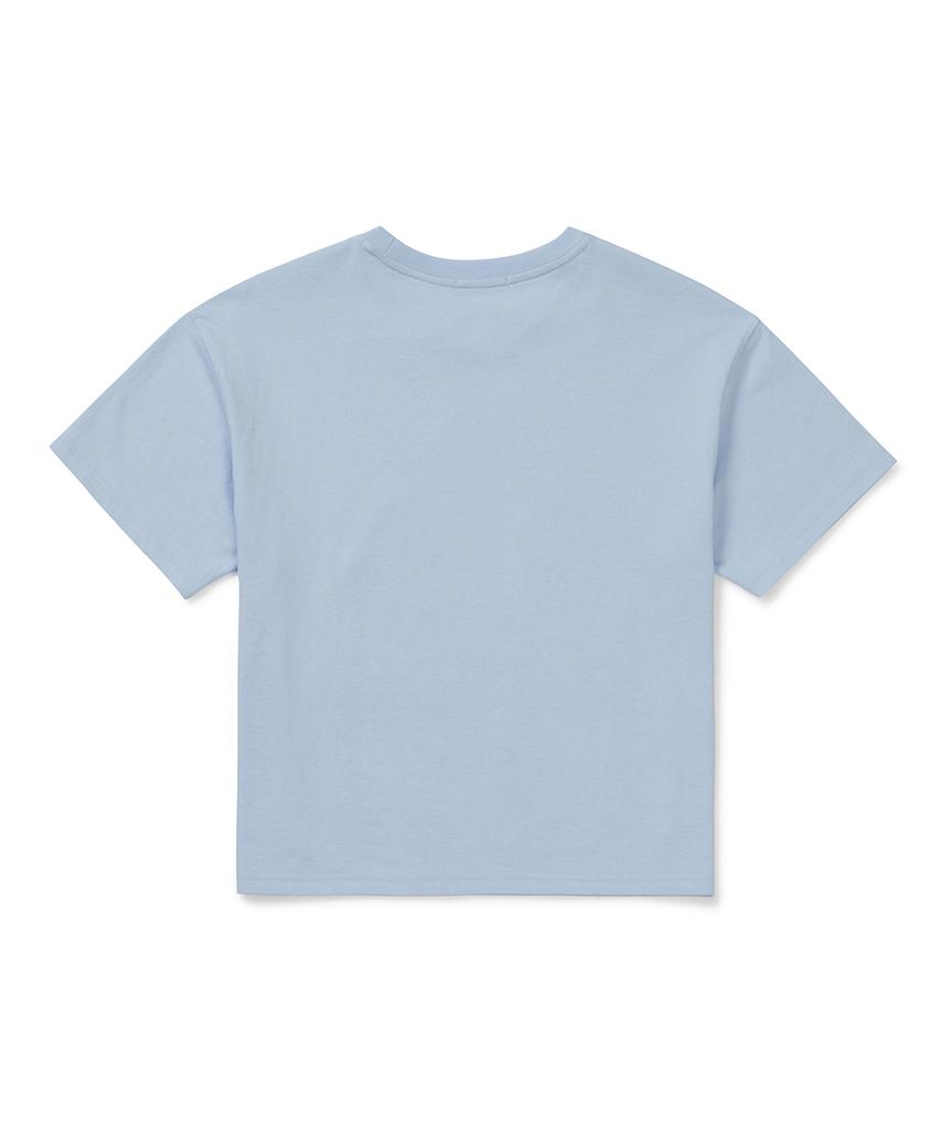 CLOVE [26Sm Clove] Varsity Graphic Crop T-Shirt (Light Blue)