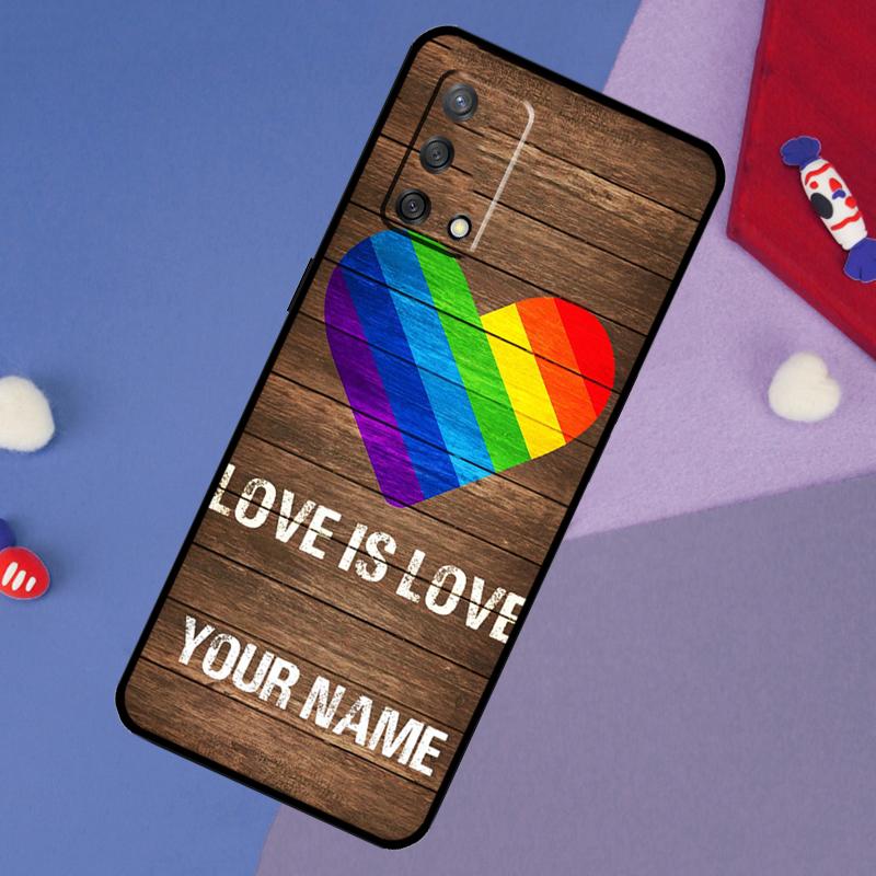 lgbt Pride Personalised Name Case For OPPO A17 A54 A57 S A77 A74 A94 A5 A9 A53 A15 A16 A76 A96 A52 A72 A18 A58 A98 A78