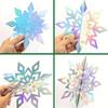 6/12/18pcs Iridescent 3D Paper Snowflake Garland Christmas Decorations Winter Wonderland Frozen Themed Party Hanging Decorations