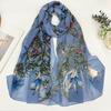 Sun-Resistant Silk Scarf Breathable Long Wraps Portable Beach Shawl  for Women