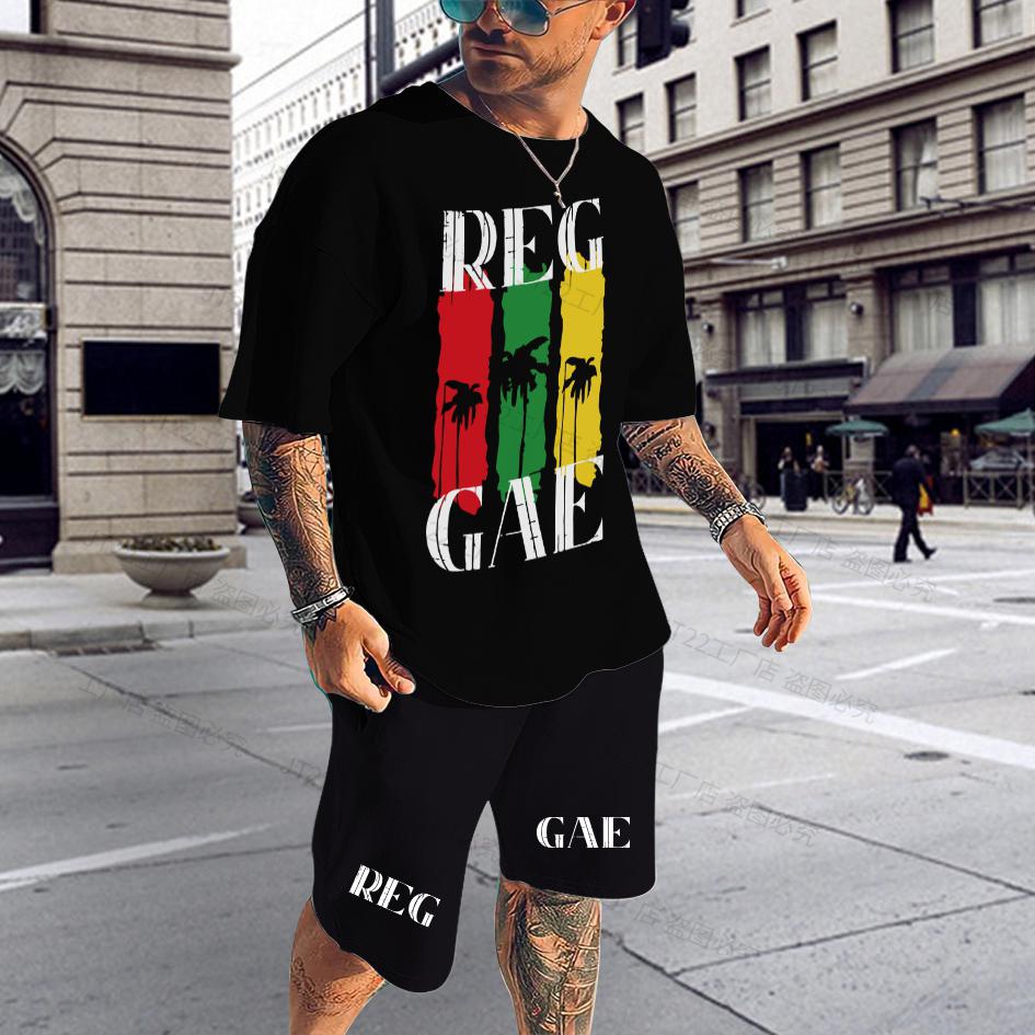 Summer BoB Marley Reggae T Shirt Sets Fashion Jogging Short Sleeve Harajuku Suit Men Tracksuit 3D Printed Breathable Clothes 6XL