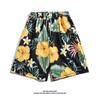 Ice Silk Cool Hawaiian Beach Shorts Men'S Summer Thin Design Japanese Retro American Trendy Brand Casual Five Quarter Pants