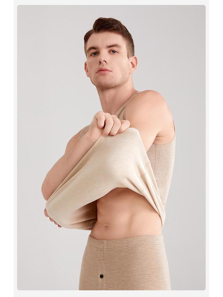 Бесшовный мужской антибактериальный бархатный теплый жилет класса А