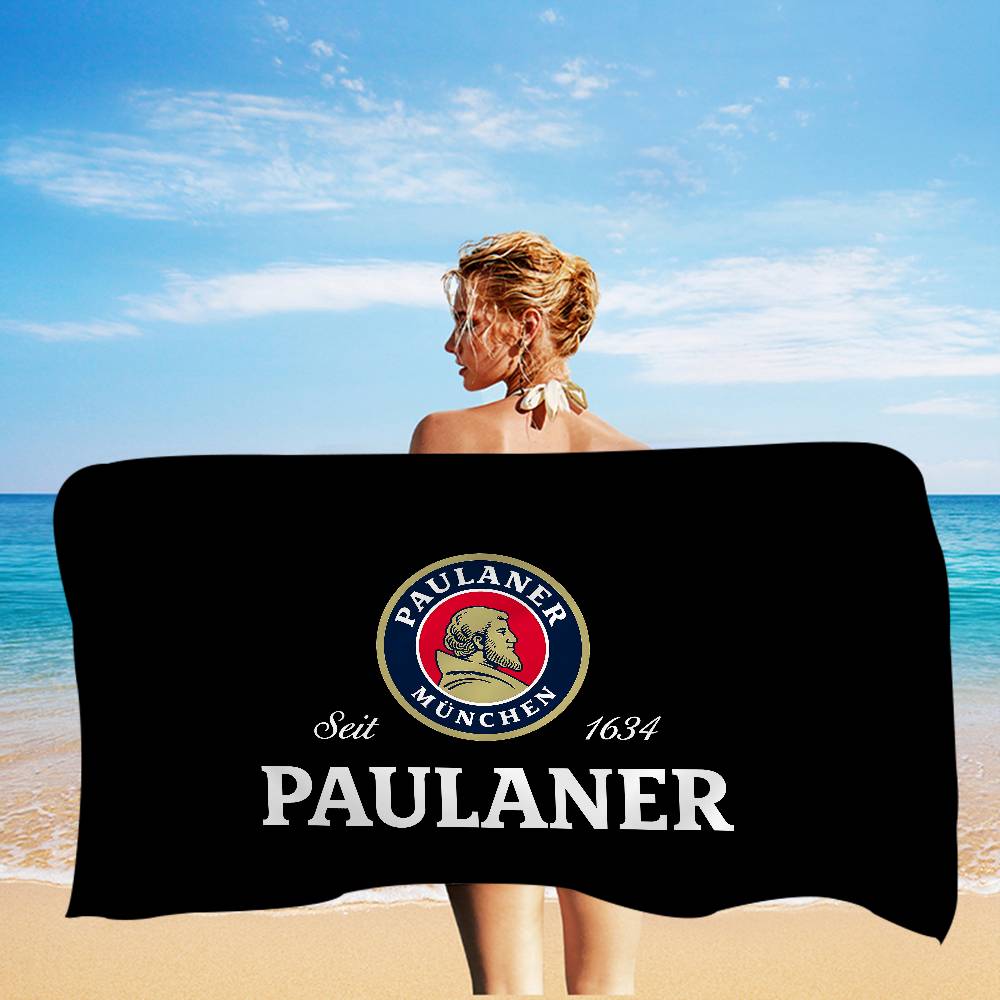 Немецкое пиво Paulaner Микрофибровое одеяло Быстросохнущие пляжные полотенца Большой размер Печать Супервпитывающее полотенце-одеяло для бассейна