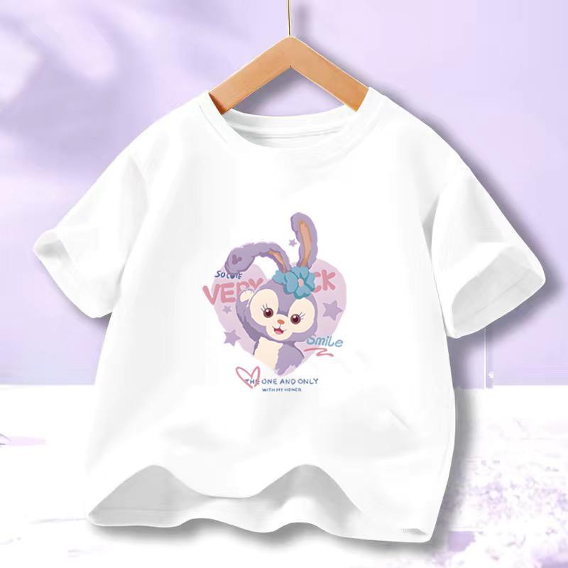 Girls' Anime Cartoon Short-Sleeve Cotton T-Shirt - Summer 2023 Trend